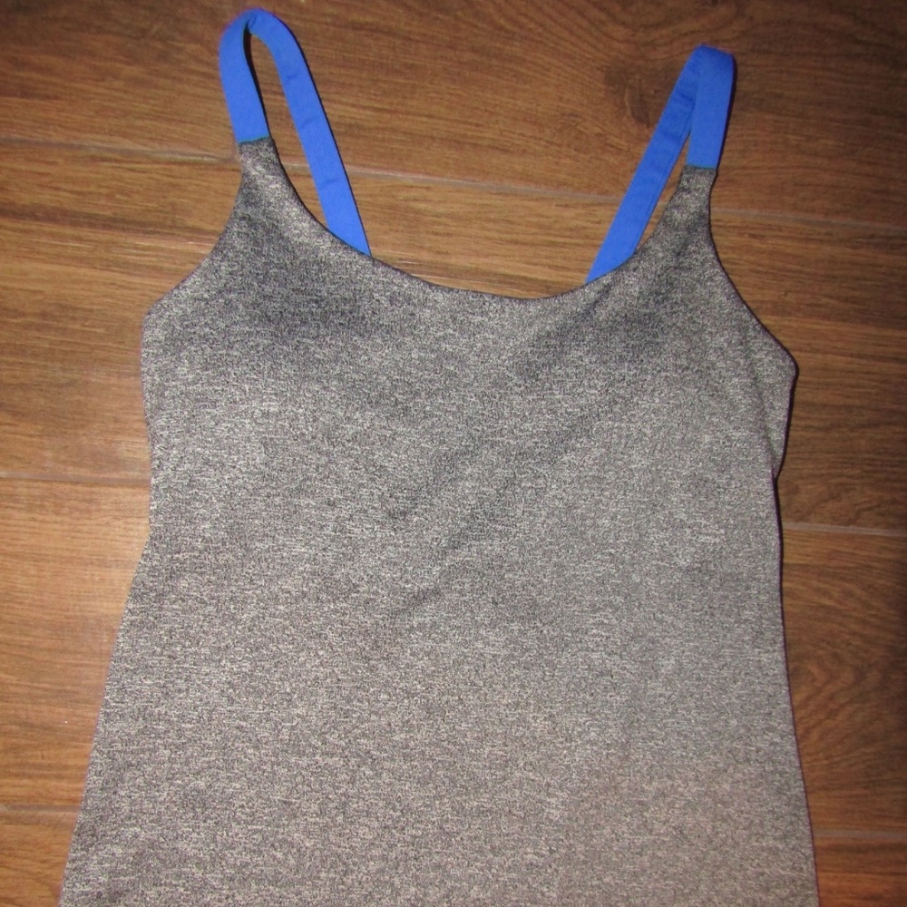 Size S Grey/Blue Activewear Tank W/ Cut-Out Back